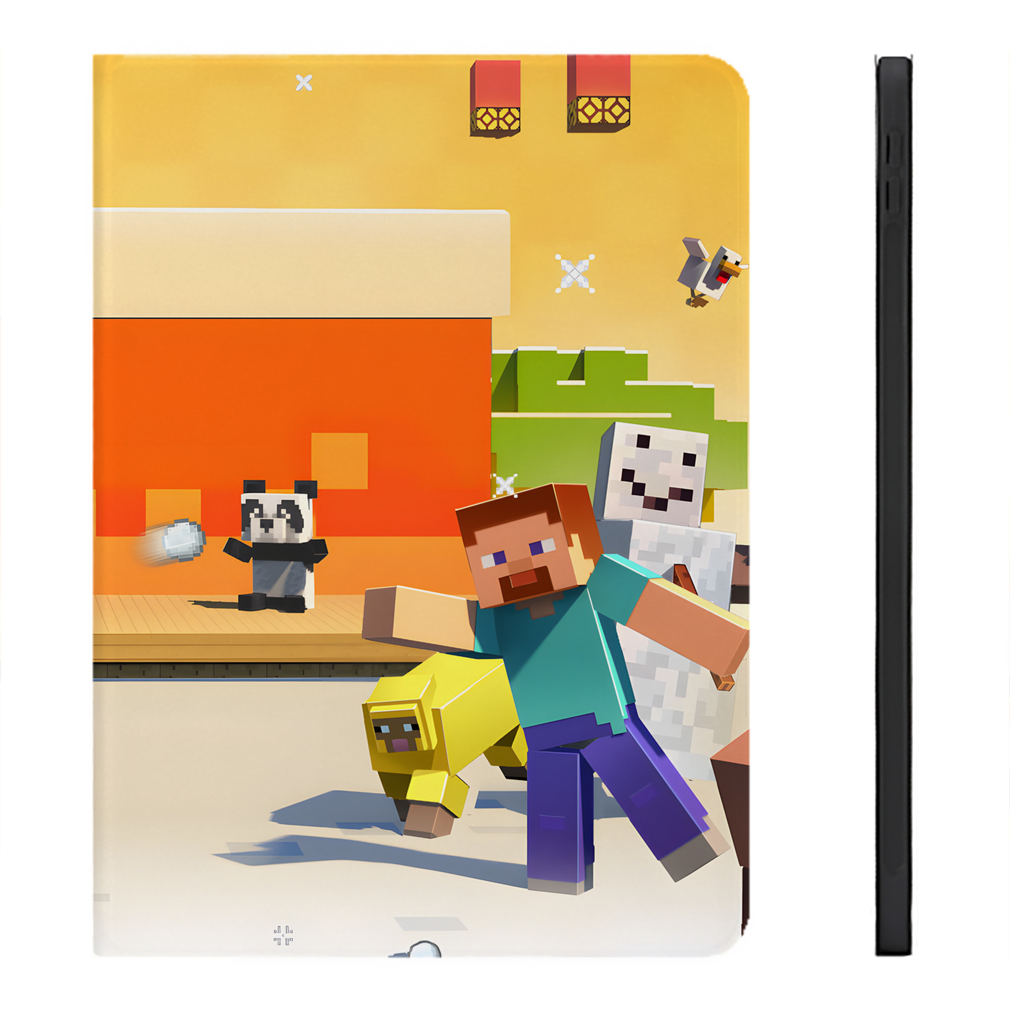 （画像用） マインクラフト ブロックの世界 Minecraft MC Block world IPadケース ペンホルダー付き ブックスタイルデザイン